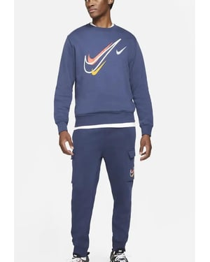 Nike Herren Multi Swoosh Crew Neck Trainingsanzug in Navy