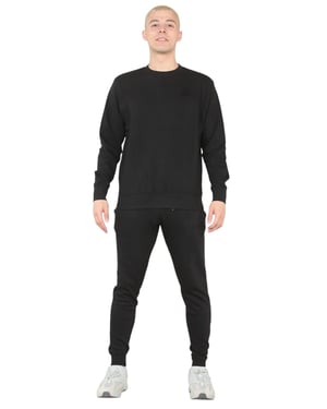MYT Herren-Trainingsanzug mit Rundhalsausschnitt und gesticktem Logo in Schwarz