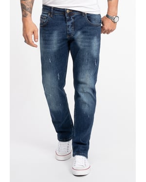 Rock Creek Jeans Straight Leg Blau