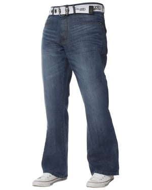 Kruze Herren Bootcut Denim Jeans