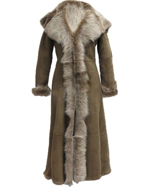 Damen-Trenchcoat aus Toscana-Schaffell mit Kapuze aus Wildleder – Rushden