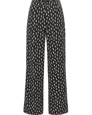 Dreimaster Stoffhose Damen schwarz-wollweiß