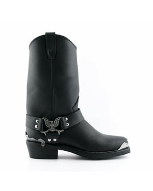 Schwarze Cowboy-Bikerstiefel für Herren von Grinders – Eagle Hi
