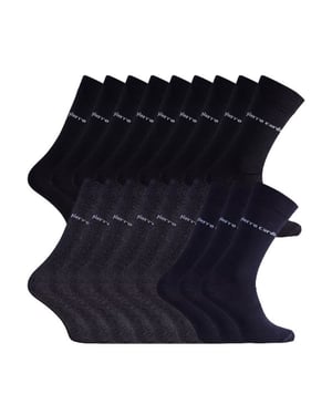 Business-Socken 18 Paar in SCHWARZ (9x), ANTHRAZIT (6x) und NAVY (3x)