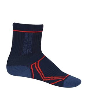 Regatta Great Outdoors Childrens/Kids 2 Season Coolmax Trek & Trail Socks (Navy/Amber Glow)