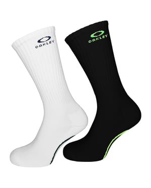 Oakley 2er-Pack Ellipse Macro Herren Radsocken Schwarz/Weiß
