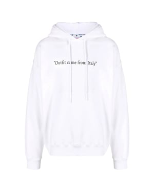 Off-White From Italy Design Weißer Skate-Fit-Hoodie