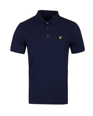 Lyle & Scott Navy Kurzarm-Poloshirt aus Baumwolle