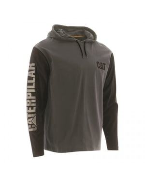 CAT 1510425 Herren Baumwoll Kapuzenlangarmshirt Dunkelgrau
