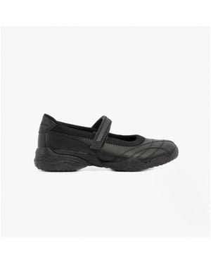 VELOCITY POUTY Mädchen Leder-Schulschuhe Schwarz