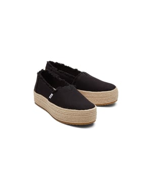 Toms Valencia Espadrilles aus 100% Baumwolle, Damen - Schwarz