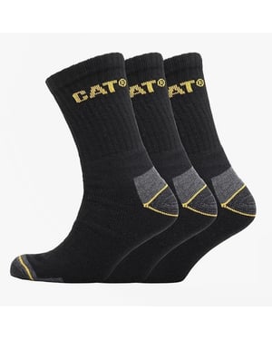 CAT CREW 3ER-PACK Herren Stiefelsocken Schwarz