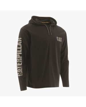 CAT 1510425 Herren Baumwolle Kapuzenlangarmshirt Schwarz