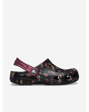 Crocs Mädchen Classic Ditsy Floral Clog in Schwarz