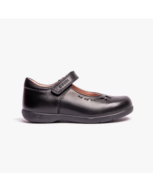 NAIMARA G A Mädchen Lederschuhe mit Klettverschluss Schwarz