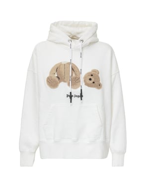 Palm Angels Kill The Bear Weißer Kapuzenpullover