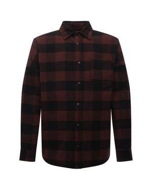 Braune Flanell-Overshirt-Jacke von Palm Angels mit klassischem Logo