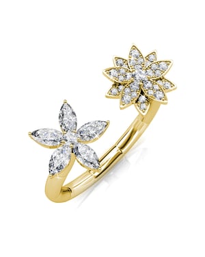 Fraternal Bloom Ring - Gold und Kristall
