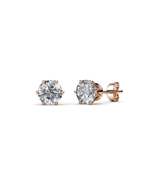 Solitaire S Ohrringe - Roségold und Kristall