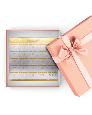 Adventskalender 12 Juwelen, 11 Perlen und 1 Überraschung - Roségold und Kristall
