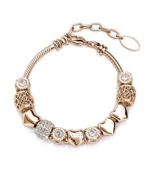 Strahlende Charm-Armbänder – Roségold und Kristall