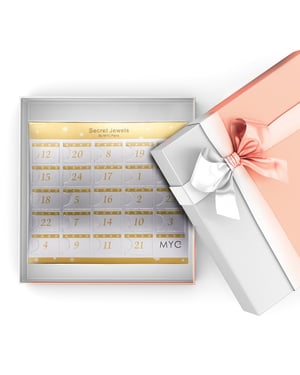 Adventskalender 12 Juwelen, 11 Perlen und 1 Überraschung - Silber, Roségold, Gold und Kristall
