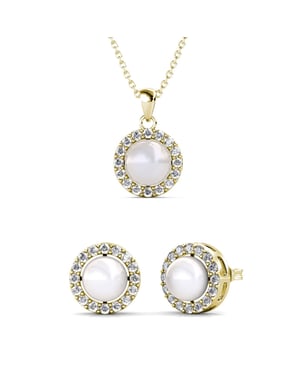 Perlen-Sets mit Reif - Gold und Kristall