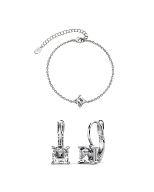 Calle Square Sets - Silber und Kristall