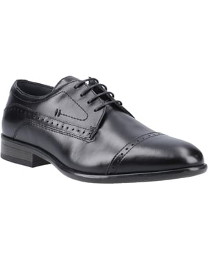 Pod Ralph Leder Herren Schwarze Oxford-Schuhe