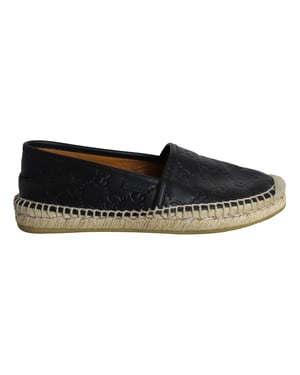 Gucci Guccissima Signatur Espadrilles in schwarzem Leder