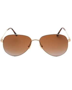 Tom Ford Porsche Sonnenbrille mit dunkelbraunen Gläsern und goldenen Gläsern
