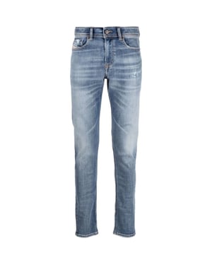 Diesel 1979 Sleenker Plain Light Blue verblasste Denim-Jeans