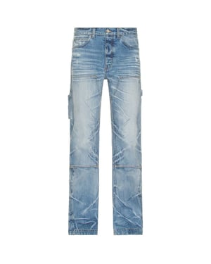 Amiri Straight Fit Carpenter Faded Indigo Blue Jeans
