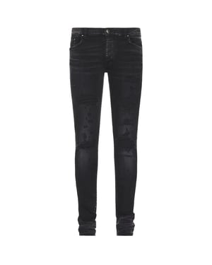 Amiri Slim Fit Thrasher Plus Jeans aus gealtertem schwarzem Denim