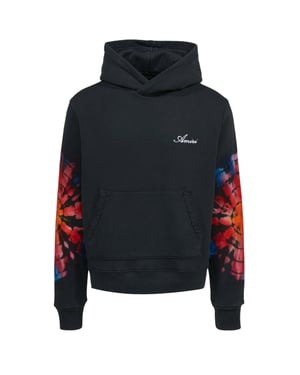 Amiri Spot Tie Dye Sleeves Schwarzer Kapuzenpullover
