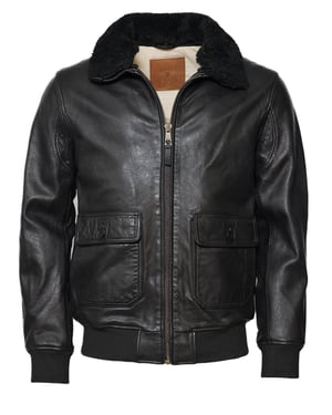 Top Gun Lederjacke TG2023002 mit Lammfellkragen