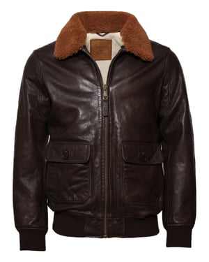 Top Gun Lederjacke TG2023002 mit Lammfellkragen