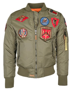 Top Gun Bomberjacke im Pilotenstil mit Patches TG20191053