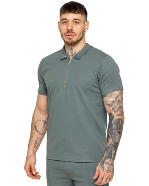 Enzo | Herren Zip Up Polo Shirt