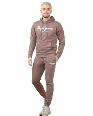 Pepe Jeans London Herren-Trainingsanzug-Set in Mokka