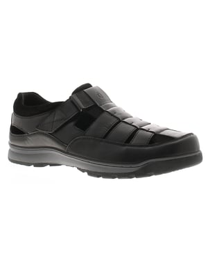 Hush Puppies Touch Close Herren Sandalen Rucker Leder Fischer Schwarz