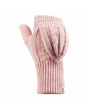 Damen Kabelstrick 2.3 Tog Thermo Winter Fingerlose Umwandlungshandschuhe