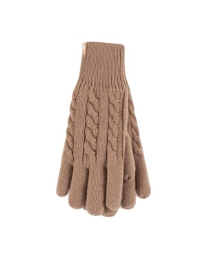 Damen Kabelstrick 2.3 Tog Fleecegefütterte Thermo-Winterhandschuhe