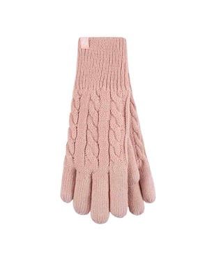 Damen Kabelstrick 2,3 Tog Fleecegefütterte Thermo-Winterhandschuhe