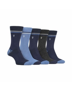 5er-Pack Herren Socken aus Bambus mit buntem gestreiftem Muster