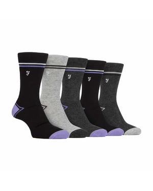 5er-Pack Herren Bambus Socken mit buntem Streifenmuster