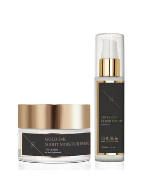 Anti-Falten-Elixier Serum 24k Gold + Anti-Falten-Nachtfeuchtigkeitspflege 24k Gold