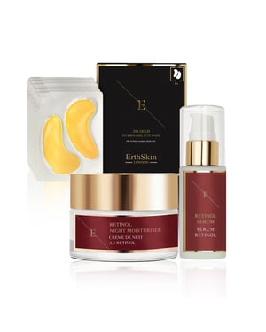RETINOL-SERUM 30 ML + RETINOL NACHTFEUCHTIGKEITSCREME 50 ML + KOLLAGEN GOLD AUGENPFLASTER 24K GOLD - 5X2 PADS
