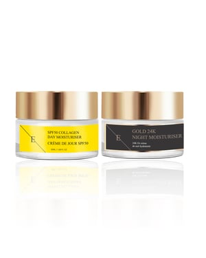 SPF50 KOLLAGEN TAGESCHEEM 50ML + FALTENFREI NachtFEUCHTIGKEIT 24K GOLD - 50ml