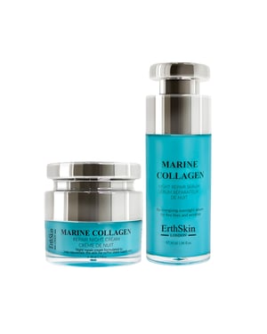 Marine Kollagen Nachtcreme 50ml + Marine Kollagen Nacht Reparaturserum 30ml